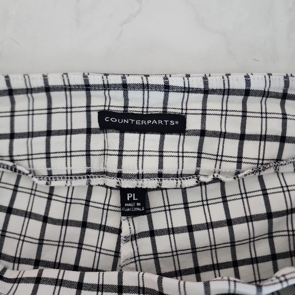 Counterparts White and Black Plaid Pants Petite Large - Picture 7 of 15